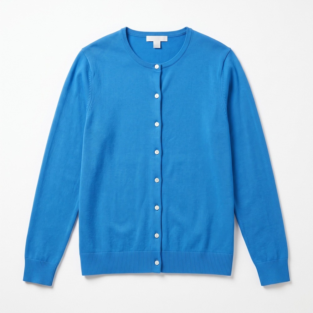 Lands' End Womens XL Blue Button Front Cardigan Sweater Casual Preppy Classic